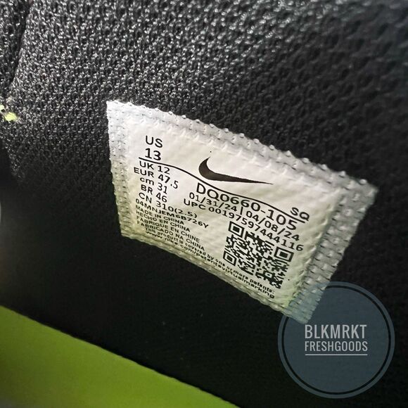 Nike Air Jordan 1 High Golf Shoe White Black Volt Gold DQ0660-105 Size 13
